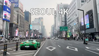 Seoul 4K - Driving Downtown - Skyscraper Sunset
