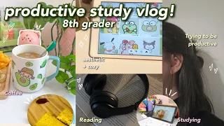 Productive study vlog🖤| 8th grader,🇮🇳Indian girl,reading, maths, coffee ,studying and more 🎀