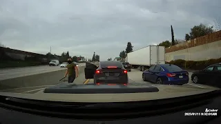 Man attacks car in road-rage incident on SoCal freeway