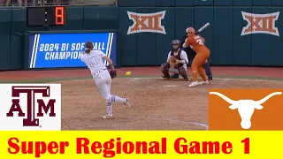 #16 Texas A&M vs #1 Texas Softball Highlights, 2024 NCAA Super Regional Game 1