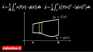 Q313, Centroid formulas of a region bounded by two curves