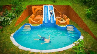 My Summer Holiday 100 Days Build 1M Dollars Water Slide Park into Underground Swimming Pool House