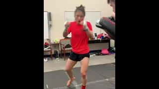 Weili Zhang training for Rose Namajunas