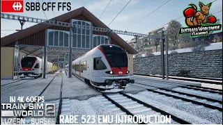 RABe 523 Introduction S Bahn Zentralschweiz Luzern - Sursee : Train Sim World 2 IN 4K 60FPS