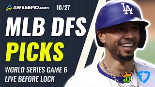 MLB DFS LINEUPS: WORLD SERIES GAME 6 DODGERS V RAYS PICKS DRAFTKINGS + FANDUEL TUESDAY 10/27