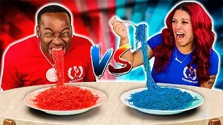 RED FOOD VS BLUE FOOD CHALLENGE