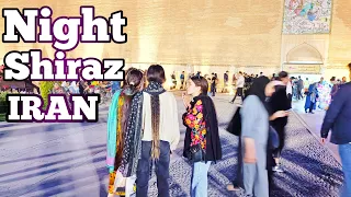 Night Walking In Shiraz City Center- IRAN 2023-walking tour Shiraz-پشت ارگ کریمخان وسوغات شیراز