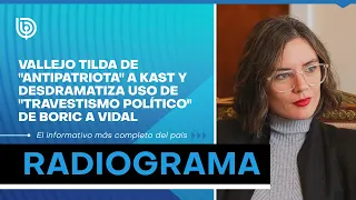 Vallejo tilda de "antipatriota" a Kast y desdramatiza uso de "travestismo político" de Boric a Vidal