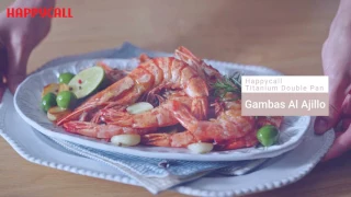 Happycall Titanium Double Pan Cooking _ Gambas Al Ajillo