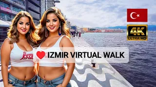 4K Turkey Travel, Izmir City Tour, Virtual Walk in Alsancak
