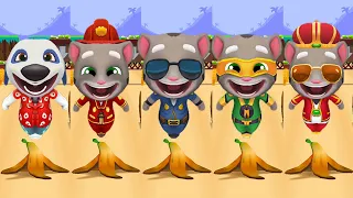 Talking Tom Gold Run - All Characters Slips on Banana Peel - Funny 😜 Fails Moments - Funny Gameplay