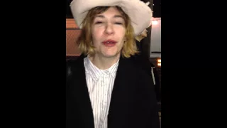 Carrie Brownstein from Sleater-Kinney wishes my daughter a Happy Birthday bc she was sick.