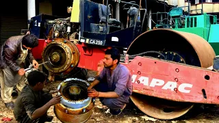 Incredible replacement process of rusted Road roller Wheel oil seal||Restoration of road roller||