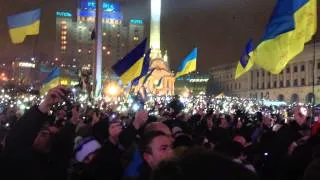 Гімн України на Майдані 01.01.2014