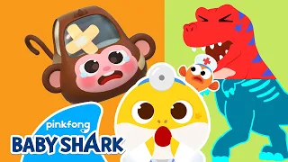 Monkey and Dinosaur visit Baby Shark Doctor | +Compilation | BEST Kids Songs | Baby Shark Official