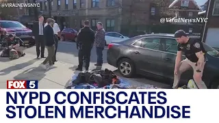 NYPD confiscates stolen merchandise from migrant vendors