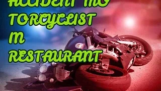 bike accident motorcyclist drove into the restaurant/ мотоциклист вьехал в ресторан