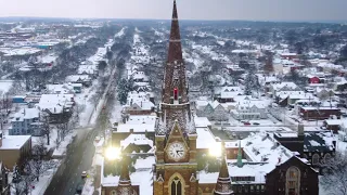 Downtown Erie, PA Winter Drone 4k #Breathe