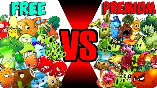 Team FREE vs PREMIUM Plants - Who Will Win? - PVZ 2 Team Plant vs Team Plant
