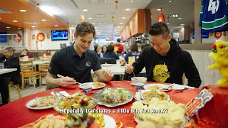 Teddy Blueger visits New Town Bakery in Chinatown with Trevor Lai