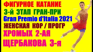 Фигурное катание Гран-при Италии Gran Premio d‘Italia-2021.Короткая программа. Женщины 2 и 3 места