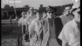 IRAN: The last of the British technicians leave Iran bound for home (1951)