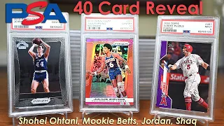 40 Card PSA Blind Reveal! Basketball and Baseball! Ohtani! Jordan! Betts! 2012-13 Prizm!