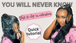 How to make a trendy and easy ponytail hairstyle(2024)with clip in hair extensions#4chair #ponytail