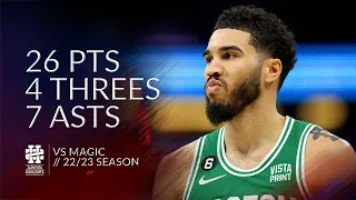 Jayson Tatum 26 pts 4 threes 7 asts vs Magic 22/23 season