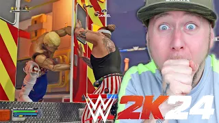 WWE 2K24 we just played our FIRST AMBULANCE MATCH