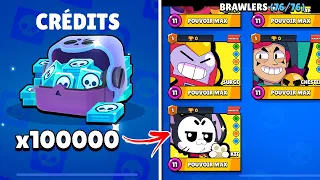 je DÉPENSE 100’000 CRÉDITS pour DÉBLOQUER les 76 BRAWLERS sur un COMPTE 0 TR (Guide Brawl Stars)