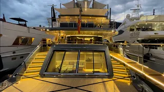 STYLISH EMUNA YACHT IN ANCHOR AT SEA AND DOCKED IN PORT OF MONACO @archiesvlogmc