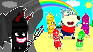 Wolf Family🌞 No No Don't Feel Jealous - Wolfoo Learn Colors for Kids With Magic Crayon | Wolfoo Reup