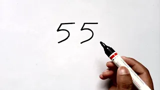 How to turn number 55 into Love Birds | How to draw Love Birds from number 55 very easy step by step