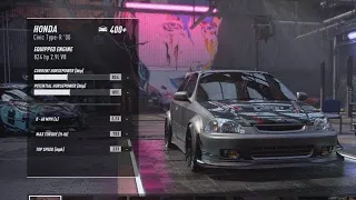 Need for Speed Heat PS5 824 HORSEPOWER 2000 HONDA CIVIC TYPE R VOLUME 6 RAW GAMEPLAY