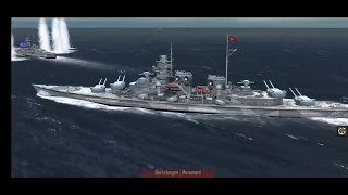 Atlantic Fleet HMS Lion & HMS Hood VS Two Germán Battleships