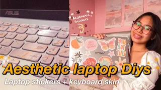 AESTHETIC LAPTOP DIYs I Diy laptop stickers and Diy keyboard skin