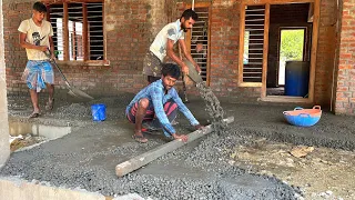 Construction Techniques of Portico! PCC_2BHk House Front Floor PCC Concrete Apply Properly