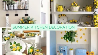 summer farmhouse kitchen decoration ideas||yellow lemon kitchen decor ideas.