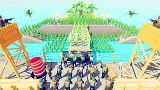 Zombie 100 Units vs Army Soldier - Totally Accurate Battle Simulator TABS