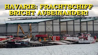 +++ 100 METER LANGES FRACHTSCHIFF BRICHT AUSEINANDER +++ | HAVARIE auf dem RHEIN | GROSSEINSATZ