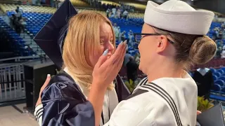 Navy officer surprises sister at high school graduation in Hillsborough County, Florida