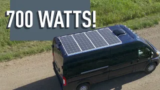 Installing Flexible Solar Panels NO DRILLING - DIY Van Build Part 7