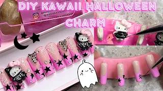 HELLO KITTY HALLOWEEN NAILS 💅🏼💞 | KAWAII NAIL ART | HOW TO MAKE PRESS ON NAILS FOR BEGINNERS