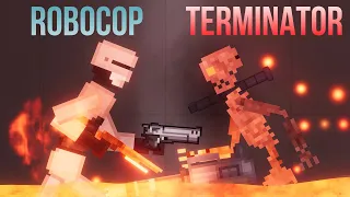 ROBOCOP vs Terminator in LAVA Pit - People Playground 1.20