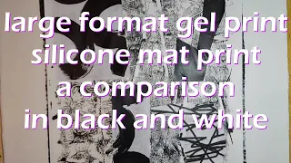 large format gelli print black and white/ silicone mat print