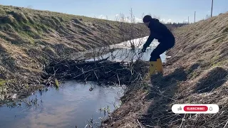 BEAVER DAM REMOVAL. SEASON OPENING. YELLOW BOOTS IN ACTION. CRACKING ICE