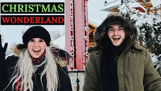 We Crossed The ARCTIC CIRCLE At Santa Claus Village! | Rovaniemi, Lapland, Finland