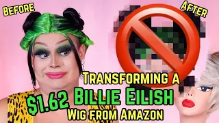 TRANSFORMING A $1.62 BILLIE EILISH WIG FROM AMAZON