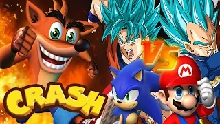 Crash Bandicoot vs Mario Sonic Goku | Crash Meets DBZ | DBZ Tenkaichi 3 (MOD)